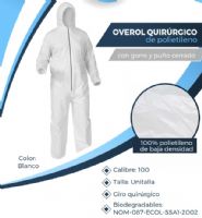Overol de Polietileno Desechable, impermeable.
